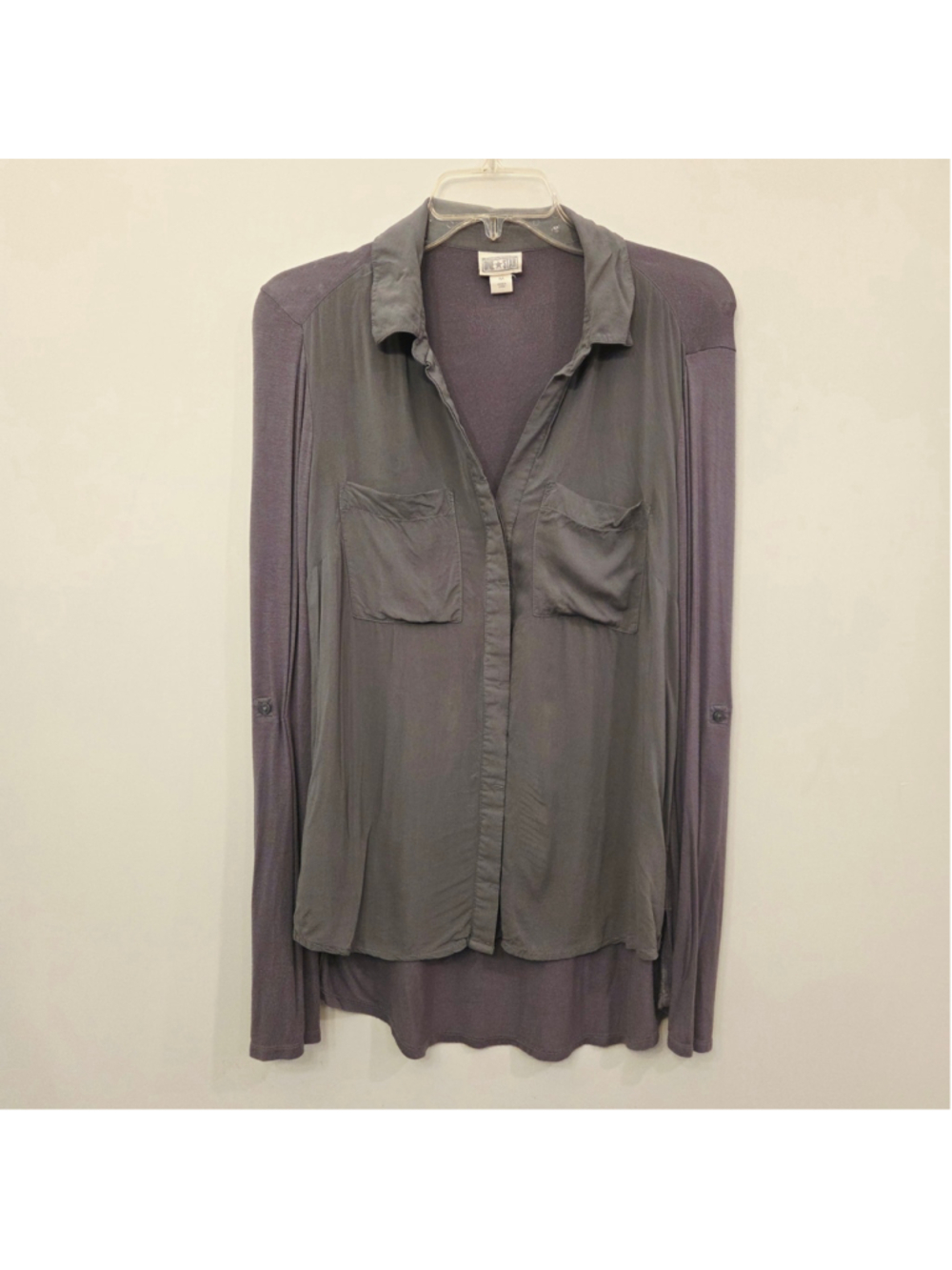 Women's Converse One Star Gray Button Down Shirt size Medium